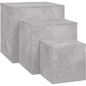 vidaXL Tables d'appoint 3 pcs Gris béton Bois d’ingénierie