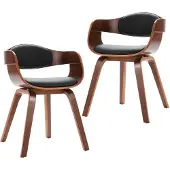 vidaXL Chaises de salle à manger 2 pcs. Bois courbé et similicuir