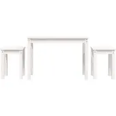 vidaXL Tables gigognes 3 pcs Blanc Bois de pin massif