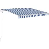 vidaXL Store automatique rétractable 300x250 cm bleu et blanc