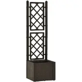 vidaXL Lit surélevé de jardin et treillis et système d'arrosage Moka