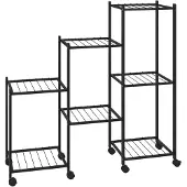 vidaXL Jardinière avec roues 83x25x83,5 cm Noir Fer