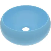 vidaXL Lavabo rond de luxe Bleu clair mat 40x15 cm Céramique