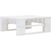 vidaXL Repose-pied palette de jardin bois blanc