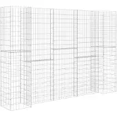 vidaXL Panier à plantes en gabion en forme de H fil d'acier 260x40x180 cm