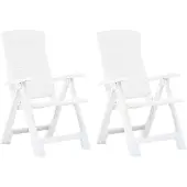 vidaXL Chaises de jardin réglables 2 pcs. Plastique blanc