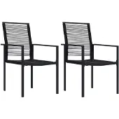 vidaXL Chaises de jardin 2 pcs. PVC rotin noir