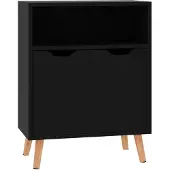 vidaXL Sideboard noir brillant 60x30x72 cm Bois composite
