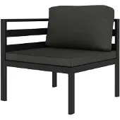 vidaXL Canapé d'angle sectionnel avec coussins Aluminium Anthracite