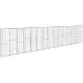 vidaXL Mur à gabion avec couvercles Acier galvanisé 900x50x200 cm
