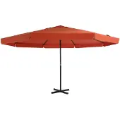 vidaXL Parasol mât aluminium 500 cm rouge terre cuite