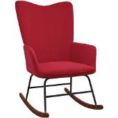 vidaXL Chaise à bascule Rouge bordeaux Velours
