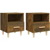 vidaXL Tables de chevet 2 pcs Chêne fumé 40x35x47 cm