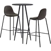 vidaXL Ensemble de bar 3 pcs Tissu Gris foncé3051125