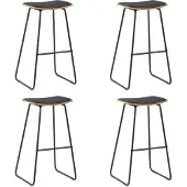 vidaXL Tabouret de bar 4 pièces noir similicuir
