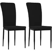 vidaXL Chaise de salle à manger 2 pcs. noir velours
