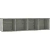 vidaXL Bibliothèque/Meuble TV Gris béton 143x30x36 cm