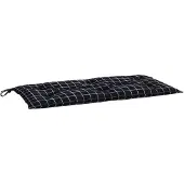 vidaXL Coussin de banc de jardin carreaux noir 100x50x7cm tissu oxford