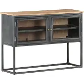 vidaXL Buffet Gris 100x30x70 cm Bois massif Acacia