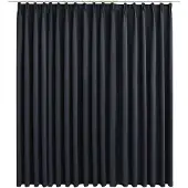 vidaXL Rideau occultant avec crochets Noir 290x245 cm