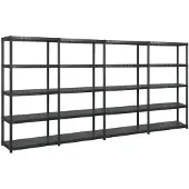 vidaXL Étagère de rangement à 5 niveaux Noir 340x40x185 cm Plastique