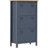 vidaXL Armoire à chaussures Hill Gris 72x35x124 cm Bois de pin solide