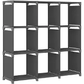 vidaXL Étagère d'affichage 9 cubes Gris 103x30x107,5 cm Tissu