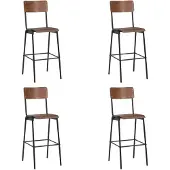 vidaXL Tabouret de bar 4 pcs. Contreplaqué massif acier