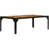 vidaXL Table basse rugueuse en bois de manguier massif et acier 110 cm