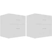vidaXL Tables de chevet 2 pcs Blanc 40x30x40 cm Bois d'ingénierie