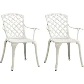 vidaXL Chaises de jardin 2 pcs. Fonte d'aluminium Blanc