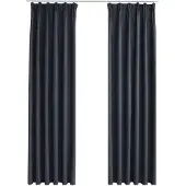 vidaXL Rideaux occultants avec crochets 2 pcs Anthracite 140x175 cm