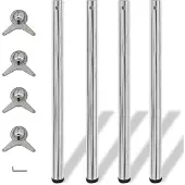 vidaXL 4x pieds de table réglables en hauteur Pieds de table chromés 870 mm