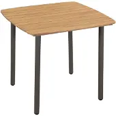 vidaXL Table de jardin en acacia massif et acier 80x80x72cm