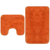vidaXL Tapis de salle de bain 2 pcs Tissu Orange