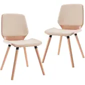 vidaXL Chaise de salle à manger 2 pcs. Crème blanc similicuir