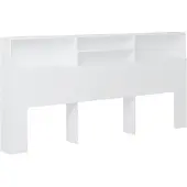 vidaXL Tête de lit avec étagères blanc 220x19x103,5 cm