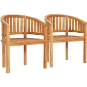 vidaXL Chaises banane 2 pcs. Bois massif teck