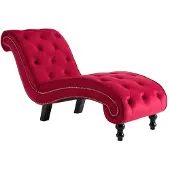 vidaXL Chaiselongue Rot Samt