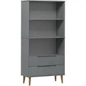 vidaXL Bibliothèque MOLDE Gris 85x35x170,5 cm Bois massif de pin