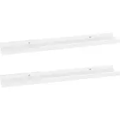 vidaXL Étagères murales 2 pcs Blanc brillant 60x9x3 cm