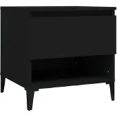 vidaXL Table d'appoint Noir 50x46x50 cm Bois d’ingénierie