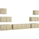 vidaXL Ensemble d'armoires TV 8 pièces en bois composite chêne Sonoma