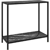 vidaXL Table console Noir 80x35x75 cm Verre trempé