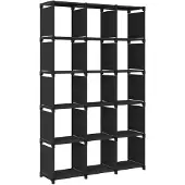 vidaXL Étagère d'affichage 15 cubes Noir 103x30x175,5 cm Tissu