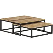 vidaXL Tables d'ensemble 2 pcs. Bois massif de manguier