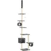 vidaXL Arbre à chat avec griffoirs en sisal 260cm Gris empreinte de patte