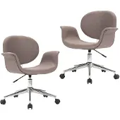 vidaXL Chaise de salle à manger 2 pcs. Tissu taupe pivotant