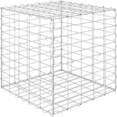 vidaXL Gabion cube haut fil d'acier 50x50x50 cm