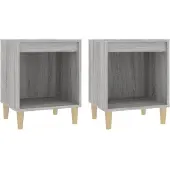 vidaXL Tables de chevet 2 pcs Sonoma gris 40x35x50 cm